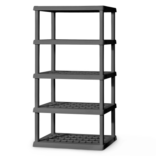 STERILITE  75.2 Inch Heavy Duty Durable 5 Shelf Ventilated Shelving Unit In Gray