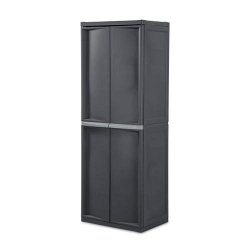 Sterilite Storage Cabinet, Garage, Pantry, & Kitchen Organizer, 4 Shelves, Gray
