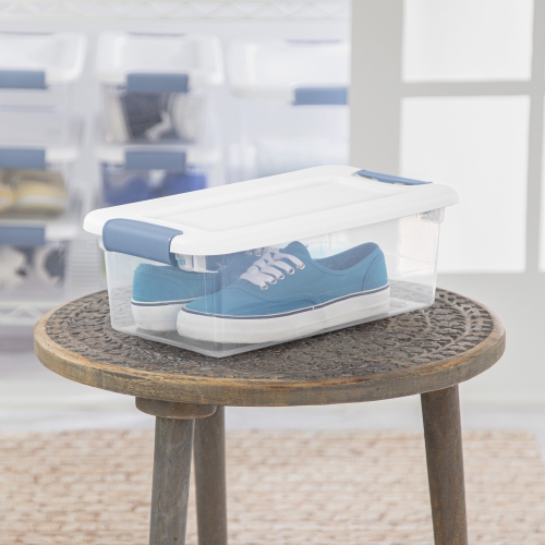 Sterilite 6 Qt. Plastic Stackable Storage Box with Latching Lid, Clear