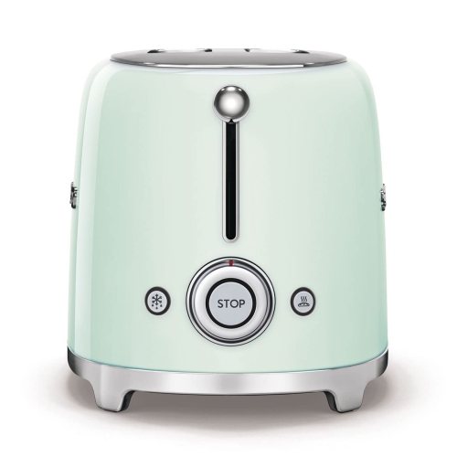 SMEG 2 Slice Toaster with 6 Presets and Defrost Function and Removable Crumb Tray TSF01PGUS, Pastel Green