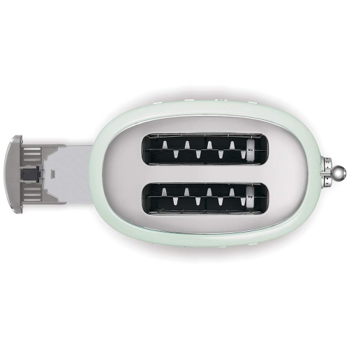 SMEG 2 Slice Toaster with 6 Presets and Defrost Function and Removable Crumb Tray TSF01PGUS, Pastel Green