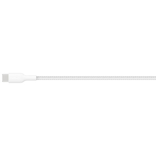 Belkin BoostCharge Pro 2m (6.6 ft.) Braided USB-A/USB-C Cable - White