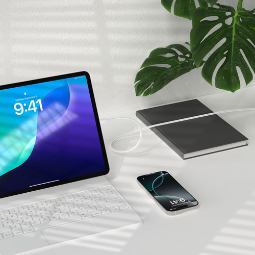 Câble tissé USB-C de 1 m BoostCharge Pro de Belkin - Blanc
