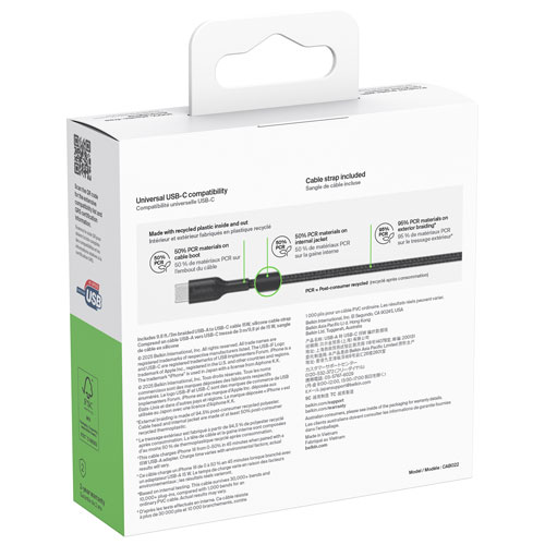 Belkin BoostCharge Pro 3m Braided USB-A/USB-C Cable - Black