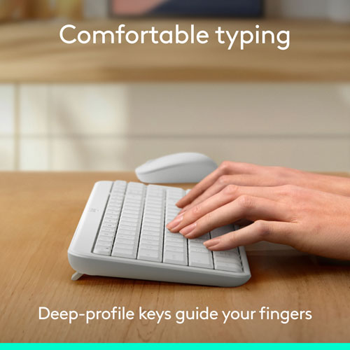 Logitech MK250 Wireless Keyboard & Mouse Combo - White - English