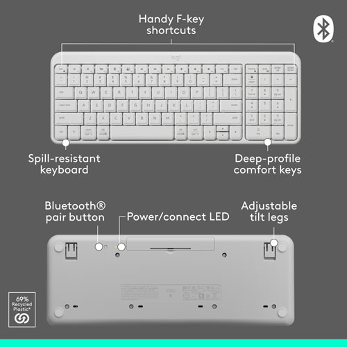 Logitech MK250 Wireless Keyboard & Mouse Combo - White - English