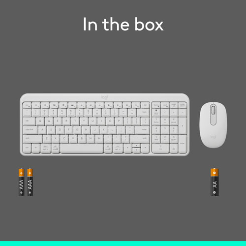 Logitech MK250 Wireless Keyboard & Mouse Combo - White - English
