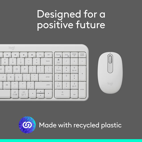 Logitech MK250 Wireless Keyboard & Mouse Combo - White - English