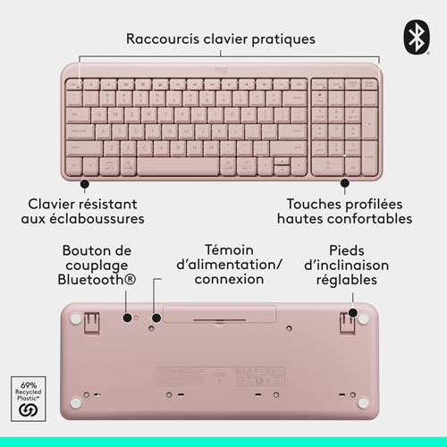 Logitech MK250 Wireless Keyboard & Mouse Combo - Rose - English