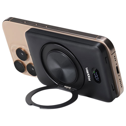 Kopplen 5000 mAh USB-C Power Bank with 15W Wireless Charger & Stand - Black