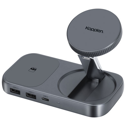 Kopplen Qi2 3-in-1 15W Wireless Charger with Dock - Space Grey