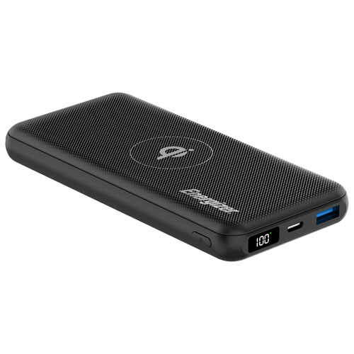 Chargeur portable sans fil Qi USB-C/USB-A de 10 000 mAh Ultimate d'Energizer - Noir