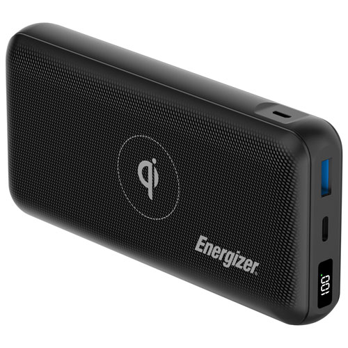 Chargeur portable sans fil Qi USB-C/USB-A de 20 000 mAh d'Energizer - Noir