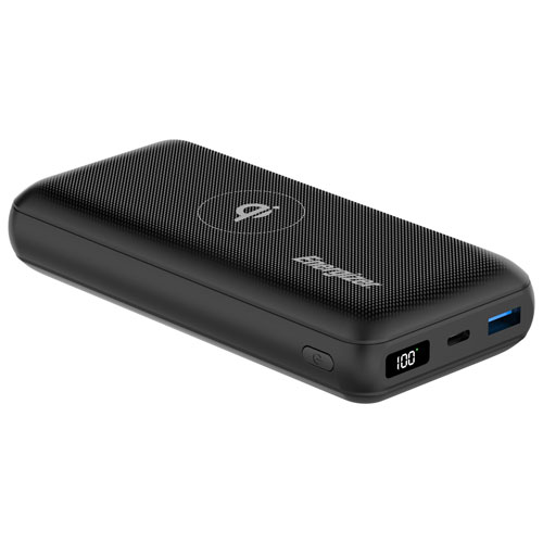 Chargeur portable sans fil Qi USB-C/USB-A de 20 000 mAh d'Energizer - Noir