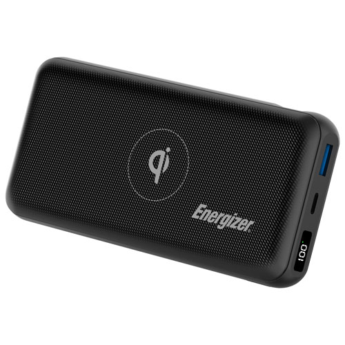 Chargeur portable sans fil Qi USB-C/USB-A de 20 000 mAh d'Energizer - Noir