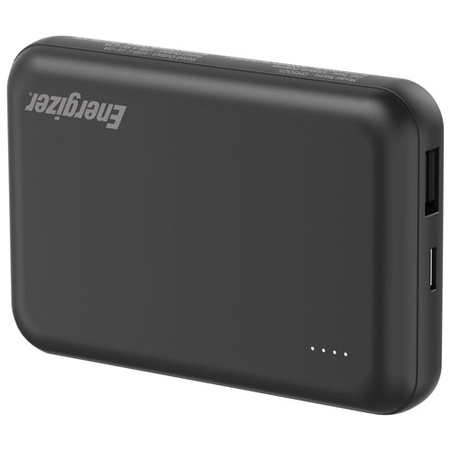 Energizer 5000 mAh USB-C/USB-A Magnetic Qi Wireless Power Bank - Black