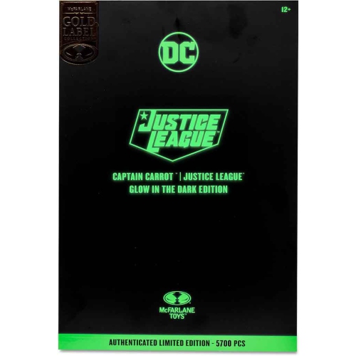 DC  Multiverse Justice League Incarnate 7 Inch Action Figure Exclusive - Captain Carrot Glow In The Dark Label In Gold