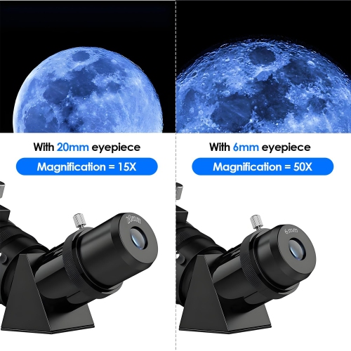 Télescope réfractable 70 mm avec adaptateur de téléphone pour adultes, débutants d'astronomie, avec revêtement multicouche à large bande,