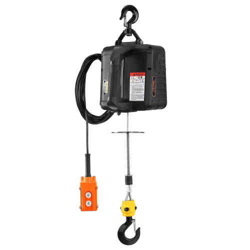 VEVOR 2-in-1 Electric Hoist Winch, 1100 lbs Lift Capacity, 1500W Portable Power Winch Crane, 22.9 ft Lifting Height, 13 ft/min with Wired Remote