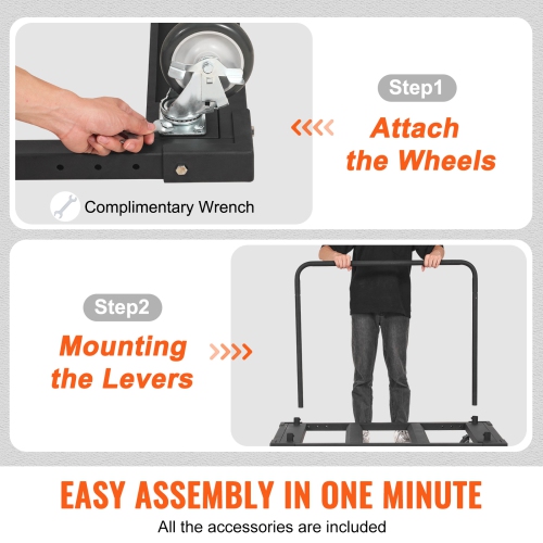 VEVOR 1800 LBS Drywall Cart, Panel Dolly Cart with 45.28" x 29.13" Deck and 5" Swivel Wheels, Heavy-Duty Drywall Sheet Cart, Handling Wall Panel,