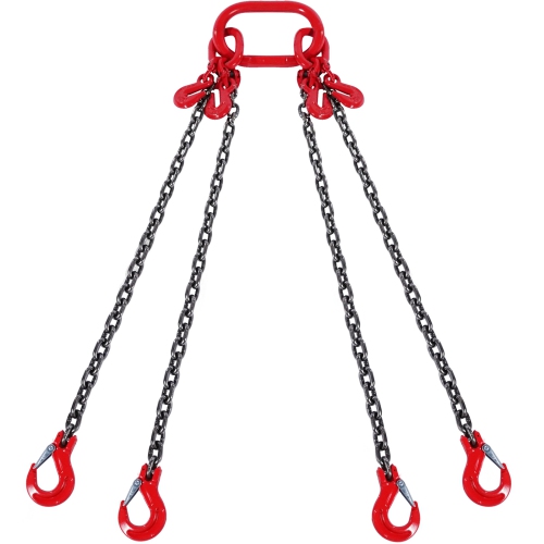 VEVOR 1/4 inch x 5 ft Chain Sling, Lifting Chains with Hooks, G80 Engine Chain Hoist Lifts, 6600 lbs/3 Ton Lifting Sling Chains for Engine Hoist,