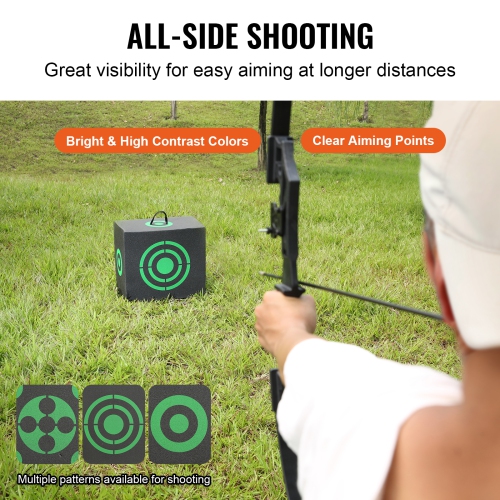 VEVOR 16"x18" Archery Target, All-side Shotting Archery Arrow Target, Outdoor Portable Archery Target with Carry Handle, Easy Arrow Removal, Great