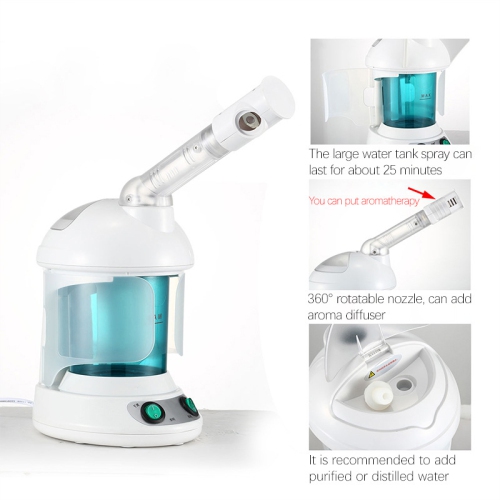 Facial Steamer, Nano Ionic Face Steamer , Portable Facial Steamer with 360°Rotatable Sprayer For Facial Deep Cleaning Home Facial Spa