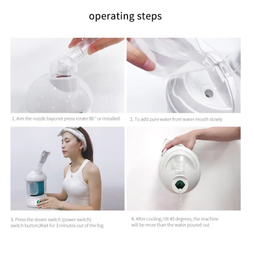 Facial Steamer, Nano Ionic Face Steamer , Portable Facial Steamer with 360°Rotatable Sprayer For Facial Deep Cleaning Home Facial Spa