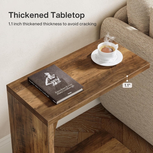 Tribesigns C-Shaped End Table, C Table for Sofa, Small Over Couch Tray, Side Table