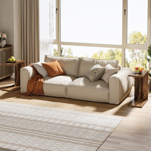 Tribesigns C-Shaped End Table, C Table for Sofa, Small Over Couch Tray, Side Table