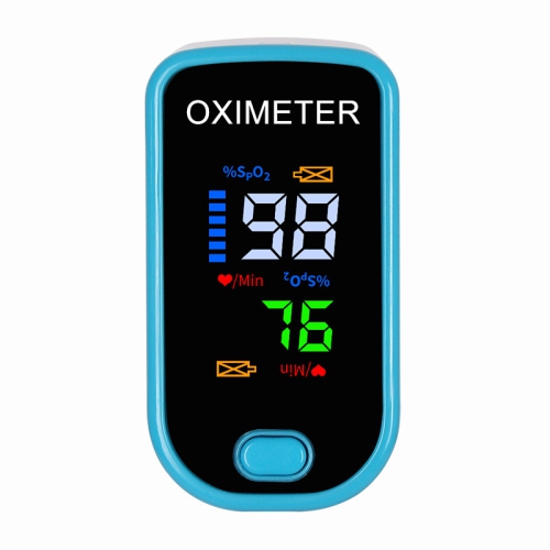 Image 1 of 4.. New finger clip pulse oximeter, medical grade heart rate monitor, home oxygen saturation tester, royal blue