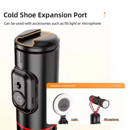 Jumping stick, selfie stick, Bluetooth selfie stick, anti-shake retractable mobile phone tripod, three-in-one live camera stand, black 1.8 meters,