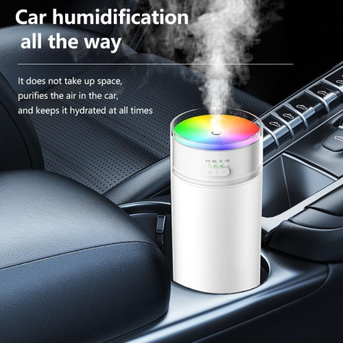 New colorful cup humidifier, large fog volume, timed horse racing atmosphere light, car-mounted household large capacity humidifier, USB