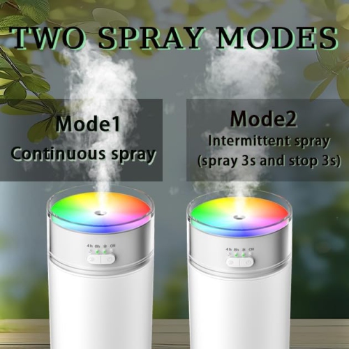 New colorful cup humidifier, large fog volume, timed horse racing atmosphere light, car-mounted household large capacity humidifier, USB