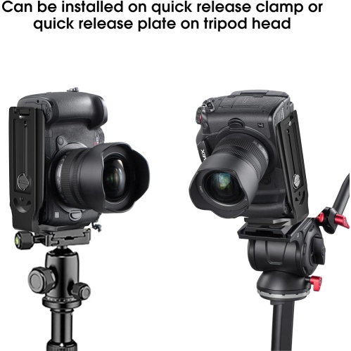 SLR camera tripod, vertical plate for DJI Ronin S/SC stabilizer, gimbal L-shaped quick release plate, vertical and horizontal switch, black