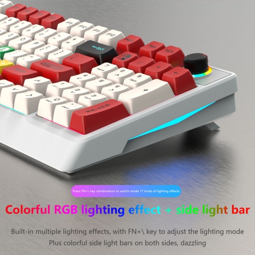 K98 true mechanical keyboard, blue axis red axis wired two-color injection sublimation keycaps, gaming peripherals, 40 white Mario