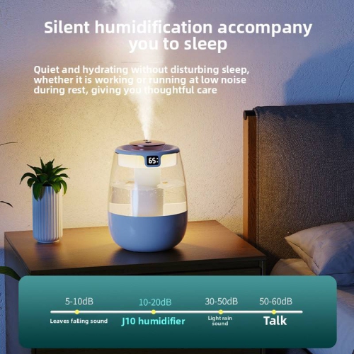 Humidifier large spray, small bedroom home desktop USB air humidifier, home use, humidity digital display, white double spray, UV germicidal lamp