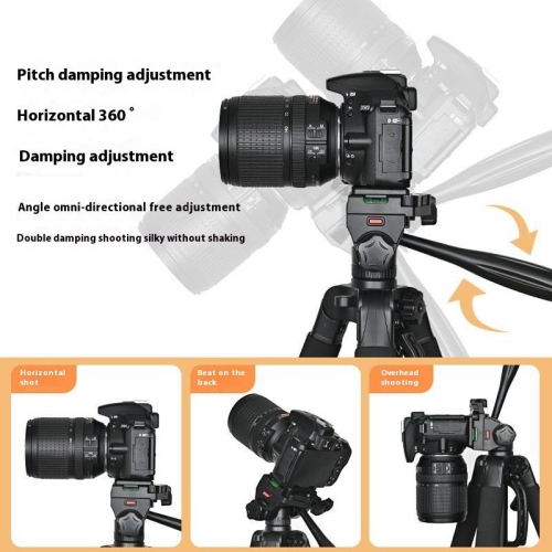 1.6m floor-standing live broadcast mobile phone stand, high-end tripod, smart phone tablet camera Bluetooth photo stand, black