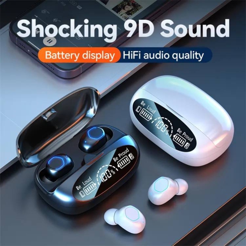 Popular Bluetooth headset, in-ear ultra-long battery life, large power, digital display, noise reduction headset, display noise reduction, sports