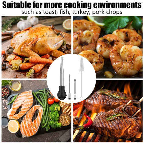 Seringue à dinde en acier inoxydable, presse à dinde pour la cuisson, grande presse à viande pour la cuisson en cuisine