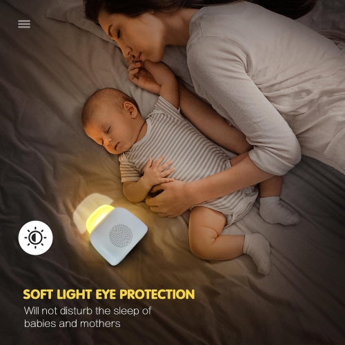 3 in 1 Baby White Noise Night Light with Bluetooth Speaker, Timer, Multifunctional Bedside Lamp Sound Machine for Bedroom
