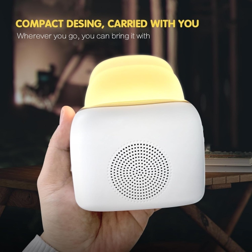 3 in 1 Baby White Noise Night Light with Bluetooth Speaker, Timer, Multifunctional Bedside Lamp Sound Machine for Bedroom
