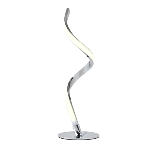 Modern Spiral Table Lamp, 3 Colors Touch Control Desk Lamp for Bedroom Living Room Office, Silver Bedside Nightstand Lamp, Curved Art Lamp