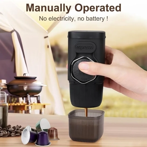 Portable Espresso Maker Mini Manual Espresso Machine, 15 Bar Small Travel Coffee Machine Perfect Gifts for Camping Picnic Hike