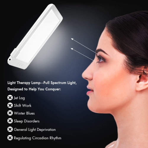 Full Spectrum Sunlight Lamp,Portable UV-Free Happy Light,10000 Lux LED Light Therapy Lamp