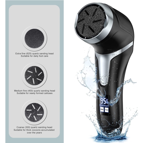 Trousse de retrait de pied électrique, lime à pieds portative, outils de pédicure, 3 têtes de broyage, 2 vitesses, Trousse de soin des pieds étanche