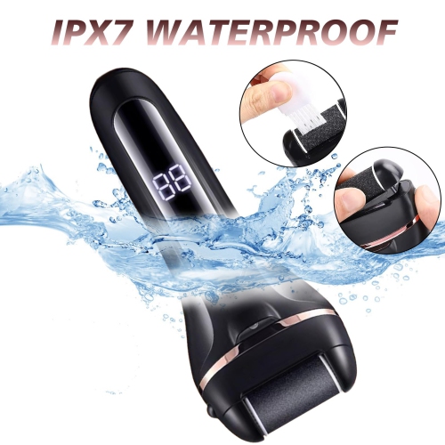 Electric Foot File, Professional Feet Hard Skin Remover, Rechargeable Foot Callus Remover Pedicure Kit with 3 Roller Heads for Dead Skin Dry Skin