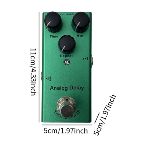 Overdrive | Warm, rich sound | Suitable for all styles | Professional guitar effects | Dark green - Analog Delay