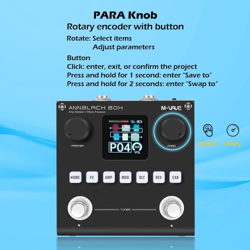 Procesador de guitarra multifunción | 80 préréglages + pédale de expresión | Bluetooth inalámbrico + 10 horas de duración de batería | Procesamiento