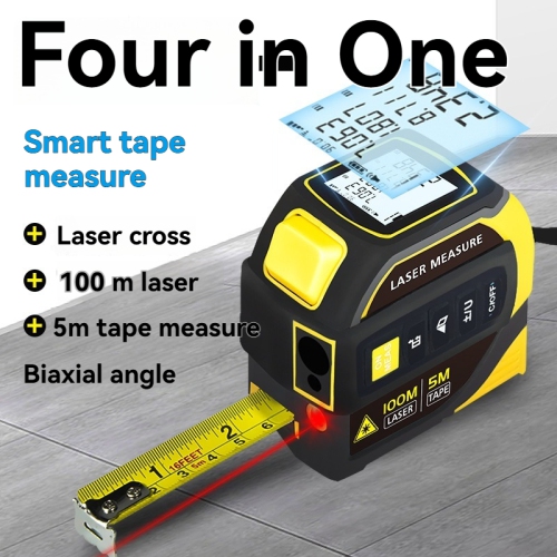 4-in-1 digital laser tape measure with electronic level, engineering renovation house measuring instrument